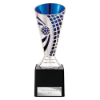 Defender Football Trophy Cup Silver & Blue 170mm