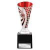 Defender Football Trophy Cup Silver & Red 170mm