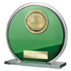 Seismic Superstar Football Circle Plaque Green & Silver 125mm