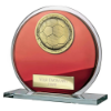 Seismic Superstar Football Circle Plaque Red & Silver 105mm