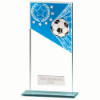 Mustang Football Blue Jade Glass Award 180mm