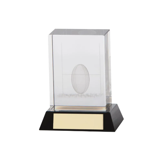 Conquest Rugby 3D Crystal Award 90mm (20mm Width)