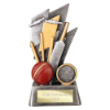 Strike Bolt Cricket Award Antique Silver & Gold 150mm