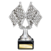 Velocity Crossed Flags Award Antique Silver 160mm
