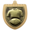 Cobra Football Shirt & Ball Shield Medal Gold 75mm