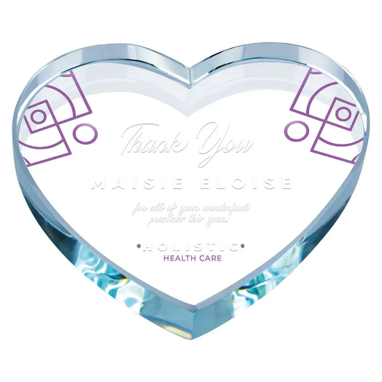 Valentine Glass Paperweight 100mm  (15mm Width)