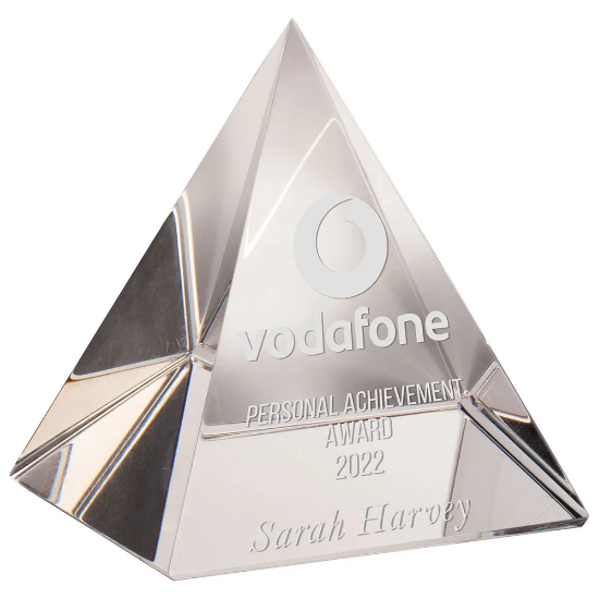 Mystical Pyramid Crystal Award 70mm  (70mm Width)