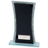 Eternal Glass Award Black & Cracked Silver 205mm (5mm Thick)