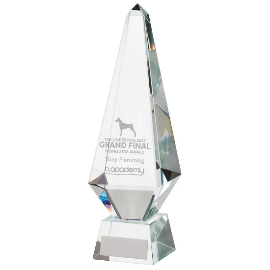 Monument Crystal Obelisk Award 260mm  (70mm Width)