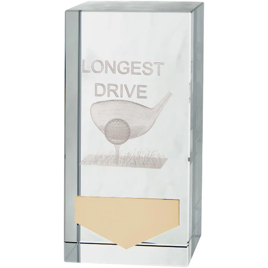 Inverness Golf Longest Drive Crystal Award100mm  (50mm Width)