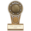Ikon Tower Golf Plaque Award Antique Silver & Gold 125mm