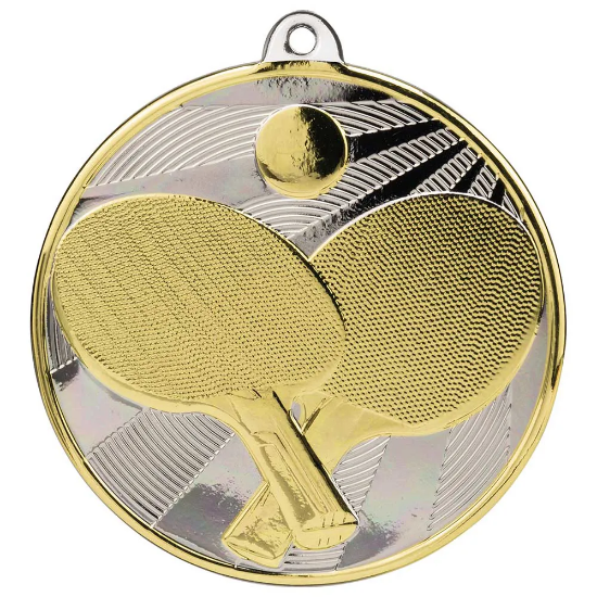Premiership Table Tennis Medal Gold & Silver 60mm