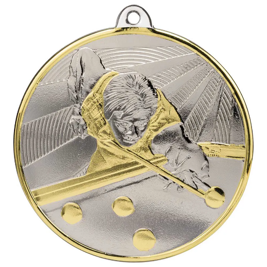 Premiership Pool Medal Gold & Silver 60mm