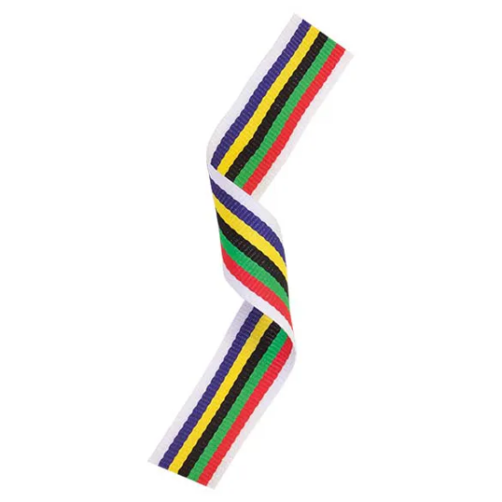 Medal Ribbon Olympic Colours 395x22mm