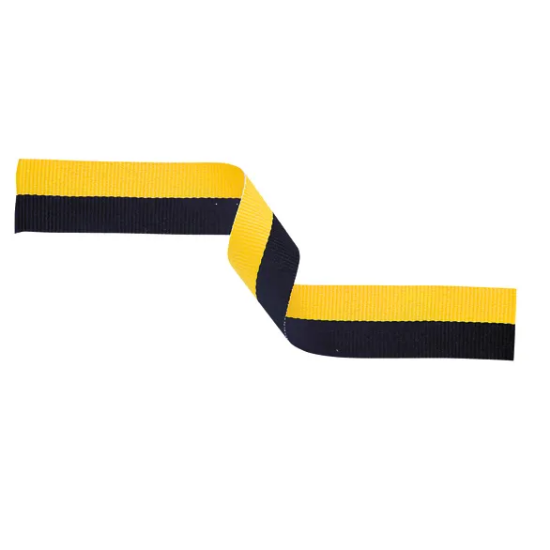 Medal Ribbon Black & Yellow 395x22mm