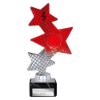 Trinity Star Multisport Plastic Trophy Red & Silver 195mm