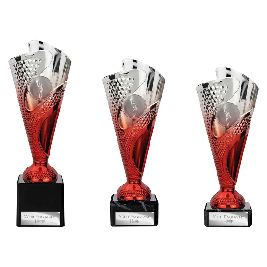 Rodeo Trophy Silver & Red