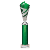 Hurricane Multisport Plastic Tube Cup Silver & Green 325mm