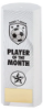 WHITE PLASTIC FILLED COLUMN FOOTBALL PLAYER OF THE MONTH (1in CEN) - 7in