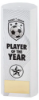 WHITE PLASTIC FILLED COLUMN FOOTBALL PLAYER OF THE YEAR (1in CEN) - 8.25in