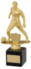 GOLD/BLK PLASTIC MALE FOOTBALL FIGURE ON BLK MARBLE TROPHY (1in CEN) - 6.75in