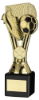 GOLD/BLACK PLASTIC WEMBLEY FIGURE ON BLACK MARBLE TROPHY (1in CEN) - 7.25in