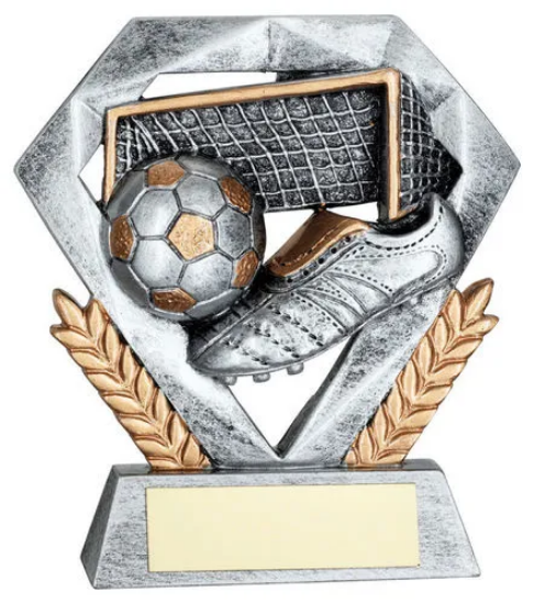 PEW/GOLD FOOTBALL MINI DIAMOND WITH PLATE - 4in