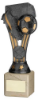 PEWTER/GOLD PLASTIC WEMBLEY FIGURE ON CREAM MARBLE TROPHY (1in CEN) - 9in