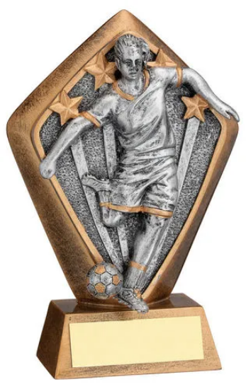 BRZ/GOLD DIAMOND HOLDER WITH FEMALE FOOTBALL DISC AND PLATE - 5.25in