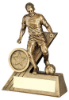 BRZ/GOLD MALE FOOTBALL MINI FIGURE WITH PLATE (1in CENTRE) - 4in