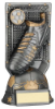 GUNMETAL GREY/GOLD FILLED PLASTIC FOOTBALL BOOT ON NET & PLATE (1in CEN) - 6.5"