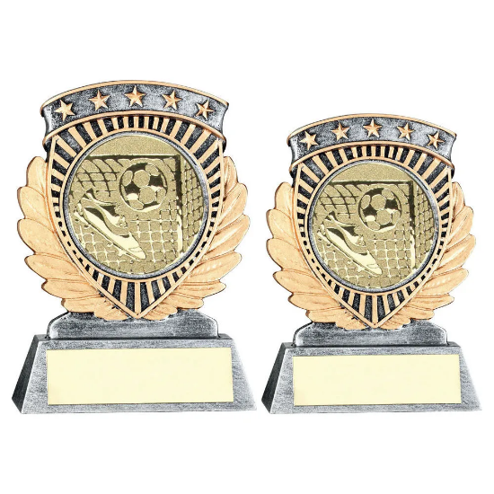 PEW/GOLD 5 STAR HOLDER WITH FOOTBALL INSERT & PLATE