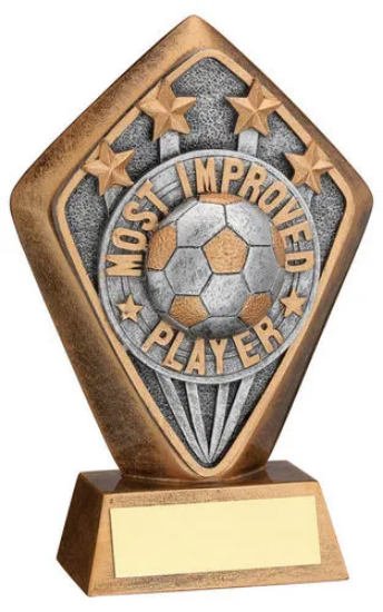 BRZ/GOLD DIAMOND HOLDER WITH MOST IMPROVED PLAYER DISC AND PLATE - 5.25in