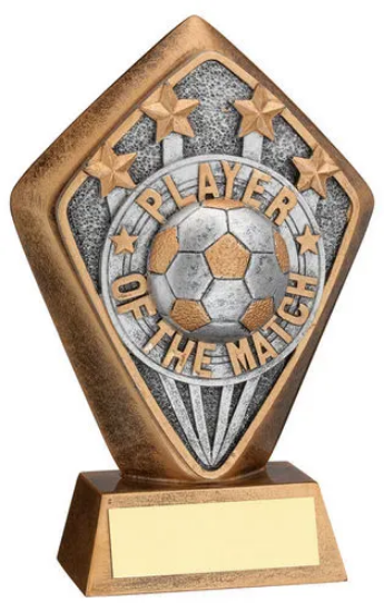 BRZ/GOLD DIAMOND HOLDER WITH PLAYER OF THE MATCH DISC AND PLATE - 5.25in