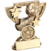 BRZ/GOLD FOOTBALL MINI CUP WITH PLATE (1in CENTRE) - 4.25in