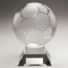 LARGE CLEAR GLASS FOOTBALL WITH PLATE - 8.5in