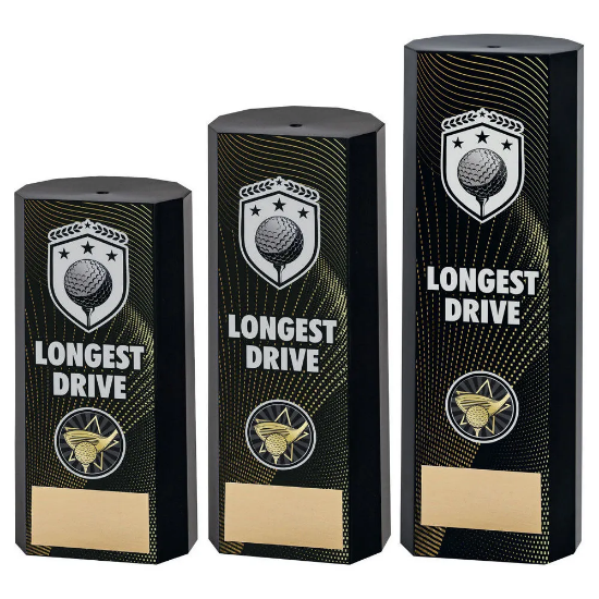 BLACK PLASTIC FILLED COLUMN GOLF LONGEST DRIVE (1in CEN)