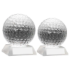 CLEAR GLASS GOLF BALL WITH PLATE