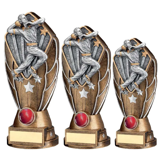 BZ/SILV DIAMOND COLUMN + CRICKET BOWLER DISC & PLATE (1in CEN)