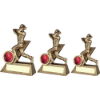 BRZ/GOLD MINI MALE CRICKET BOWLER FIGURE WITH PLATE (1in CENTRE)
