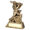 BRZ/GOLD MINI MALE CRICKET BATSMAN FIGURE WITH PLATE (1in CENTRE) - 4in