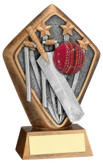 BRZ/GOLD DIAMOND HOLDER WITH CRICKET DISC WITH PLATE - 5.25in