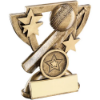 BRZ/GOLD CRICKET MINI CUP WITH PLATE (1in CENTRE) - 3.75in