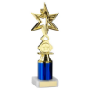 GOLD/BLUE DANCE/GYM STAR FIGURE ASSEMBLED ON MARBLE - (1" CEN/1" TUBE) 8in