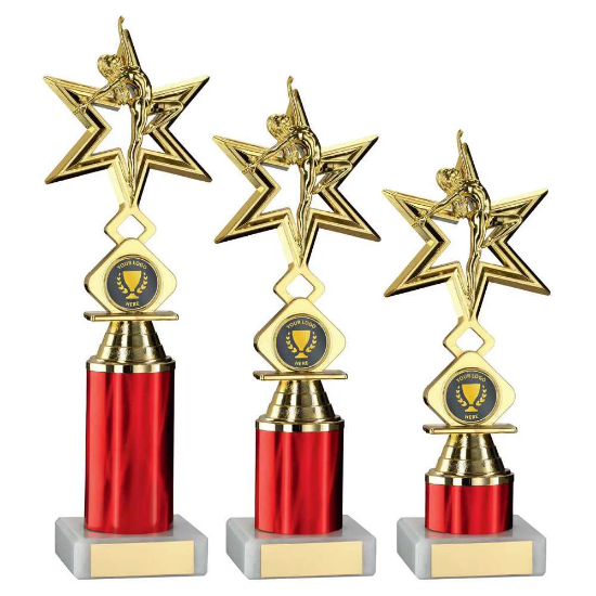 GOLD/ DANCE/GYM STAR FIGURE ASSEMBLED ON MARBLE