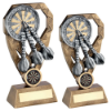 BRZ/PEW/GOLD DARTS WITH DARTBOARD ON DIAMOND WITH PLATE (1in CENTRE)