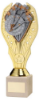 GOLD PLASTIC HOLDER + DARTS DISC ON CREAM MARBLE TROPHY (1in CEN) - 9in