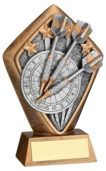 BRZ/GOLD DIAMOND HOLDER WITH DARTS DISC AND PLATE - 5.25in