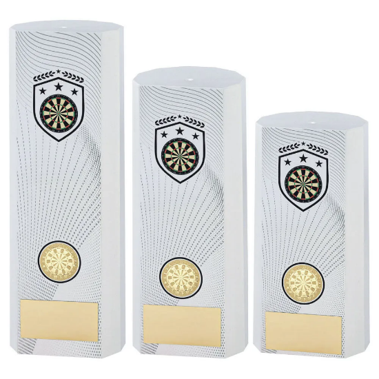 WHITE PLASTIC FILLED COLUMN DARTS (1in CEN)