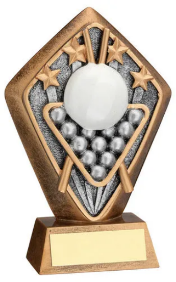 BRZ/GOLD DIAMOND HOLDER WITH SNOOKER DISC AND PLATE - 5.25in